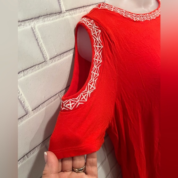 LIZ CLAIBORNE women short sleeve could shoulder top/size L - Picture 5 of 9